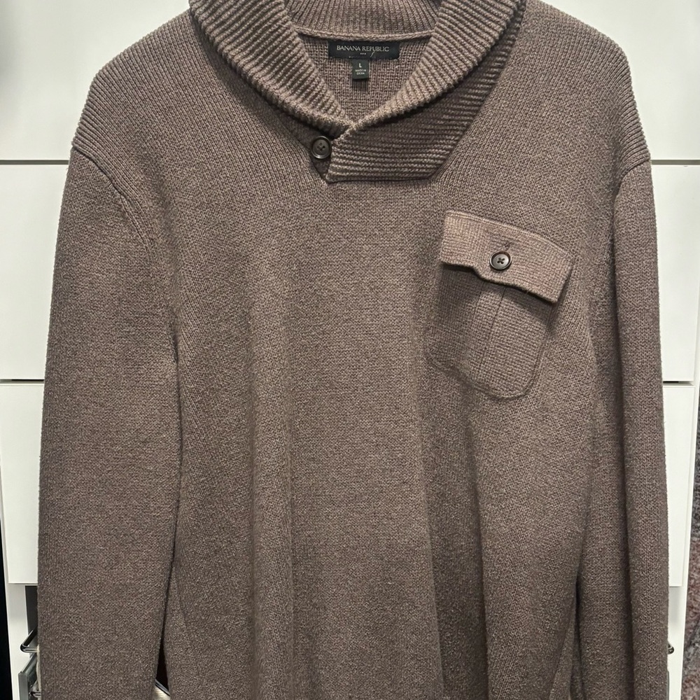 Brown Button Sweater by Banana Republic